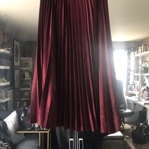 Wine Red silk skirt